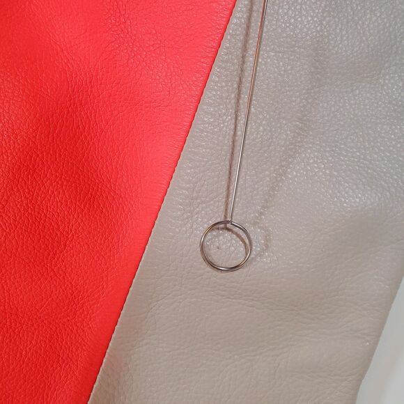 Gap Women's Medium Leather Tote Bag Tan Orange Errands Lightweight Minimalist - Picture 10 of 13